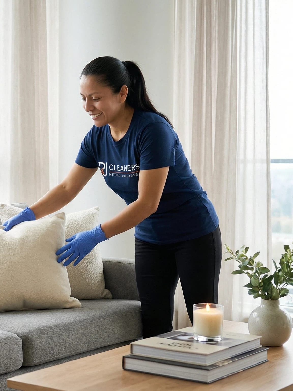 Living room cleaning in North Vancouver residence