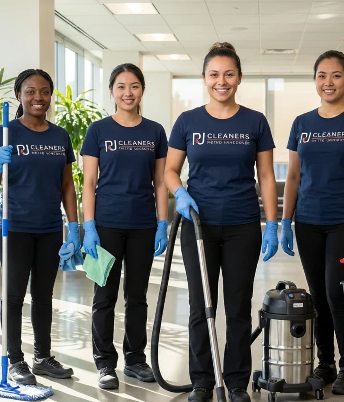 The P&J Cleaners team — 40+ cleaners across Metro Vancouver