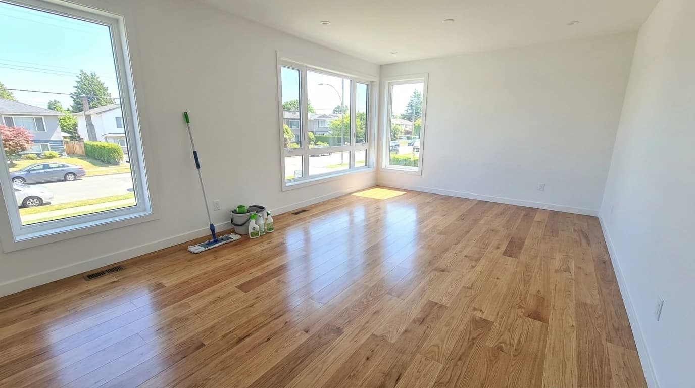 Sparkling clean newly built room showing what is included in post-construction cleaning