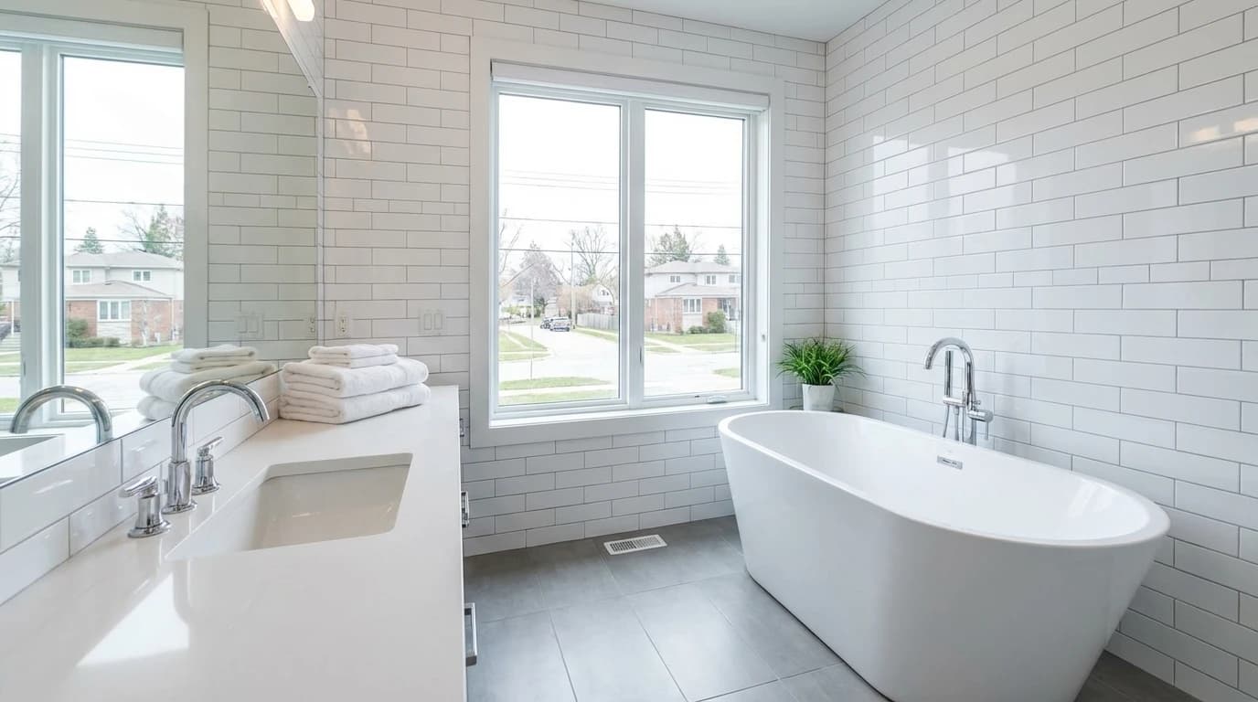 Sparkling Vancouver bathroom after eco cleaning with minimal chemical products
