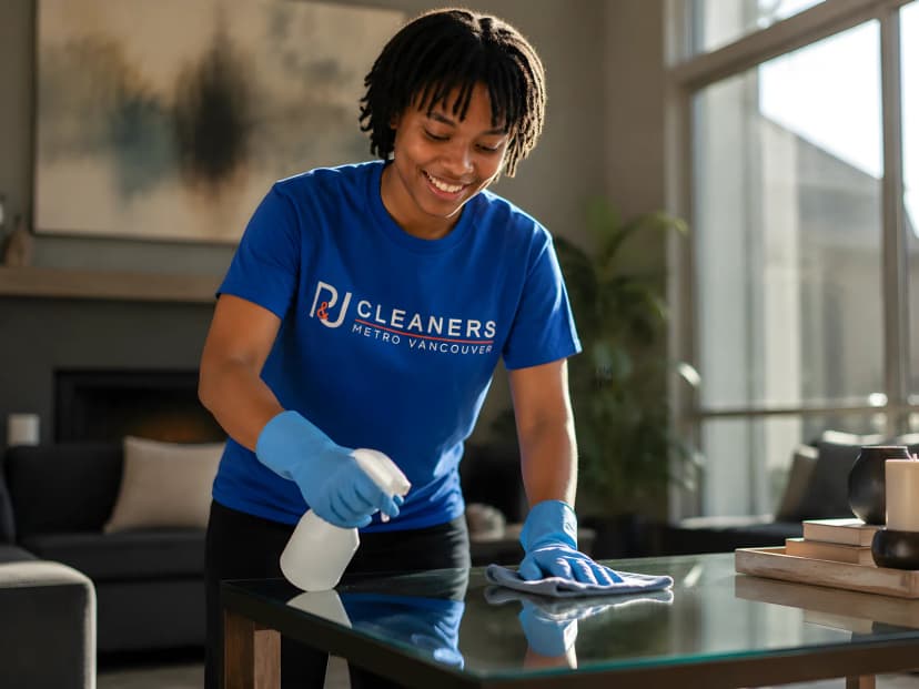 P&J Cleaners team member delivering quality service in a Vancouver home