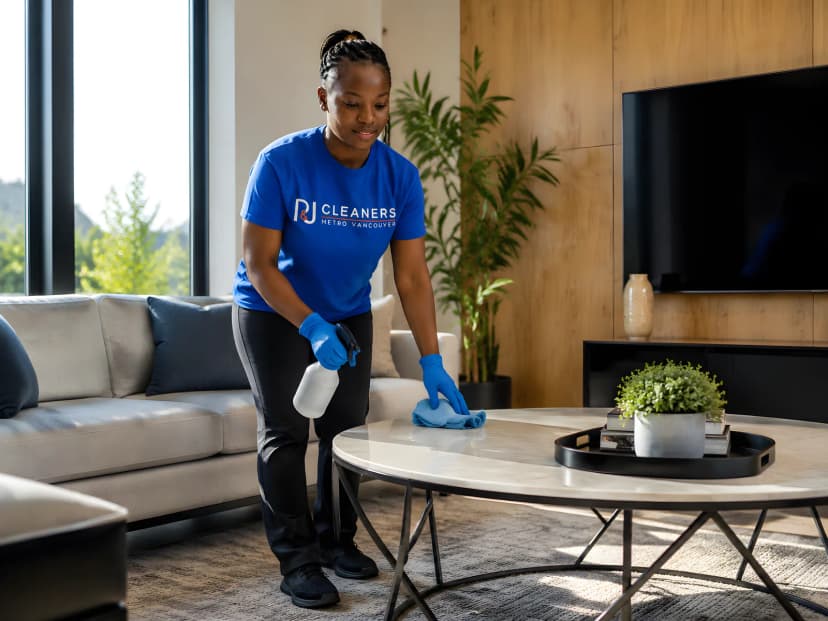 P&J Cleaners professional arriving at a client property