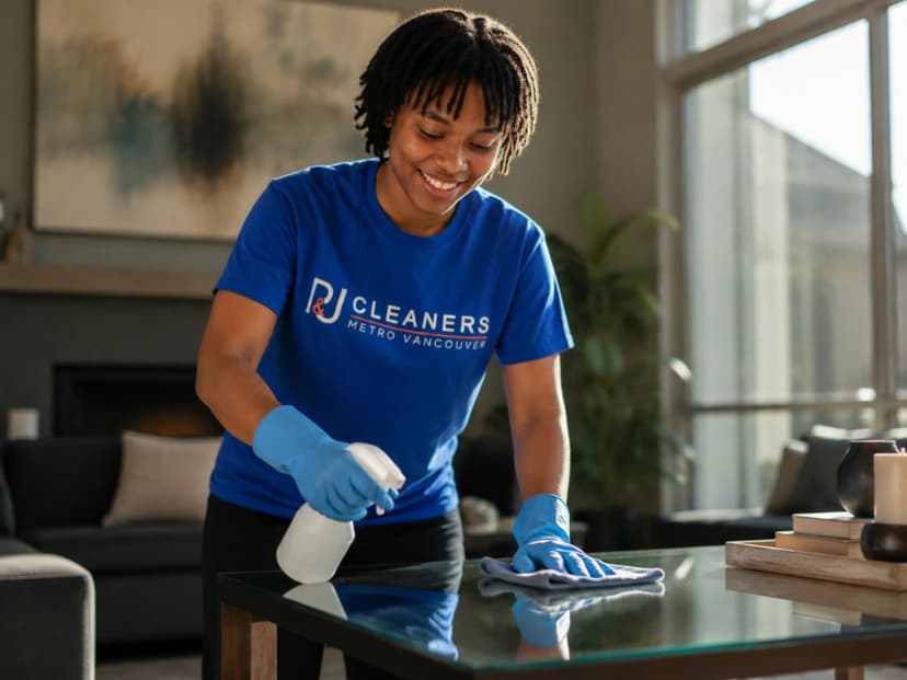 P&J Cleaners team member delivering quality service in a Vancouver home